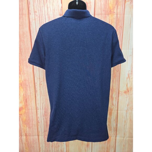 Polo Ralph Lauren Mens Navy Polo Shirt Medium Pima Stretch Mesh - Picture 2 of 8